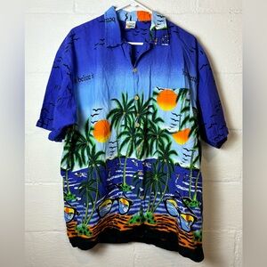 Vintage Island Expressions Men’s Hawaiian Belize Button Up Summer Shirt Size XXL